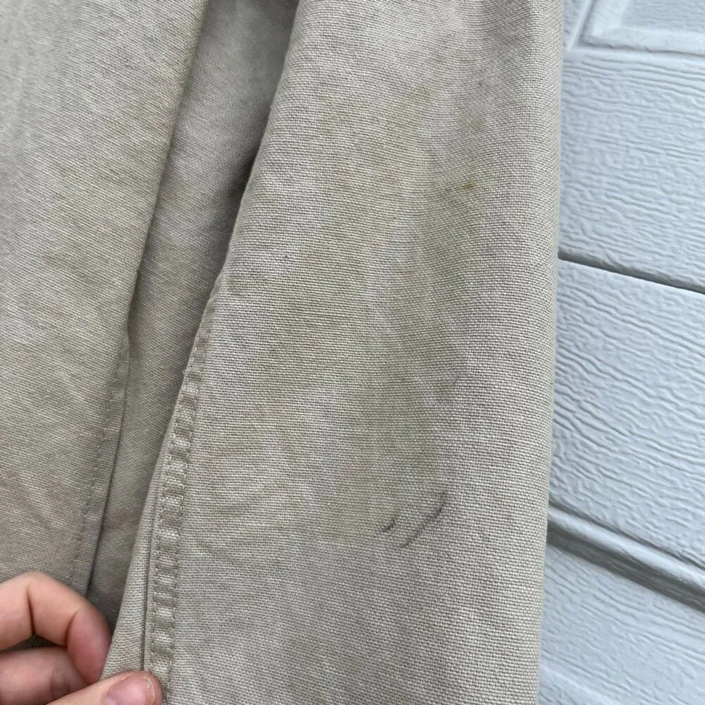 VTG LL Bean Field Coat Barn Jacket Canvas Corduroy Collar M Tall